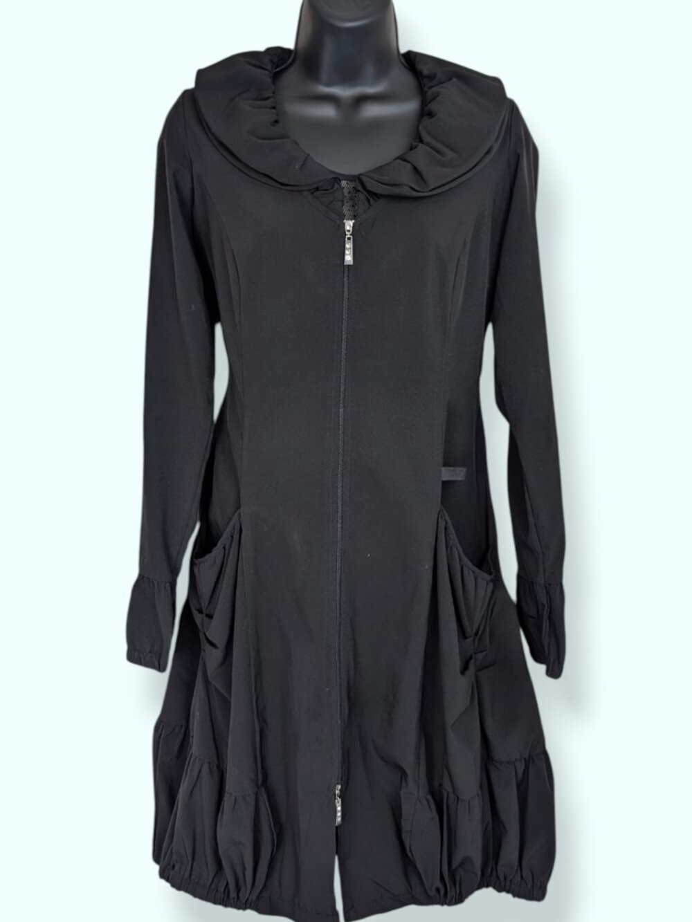 Dolce Vita Black Ruched Long Jacket